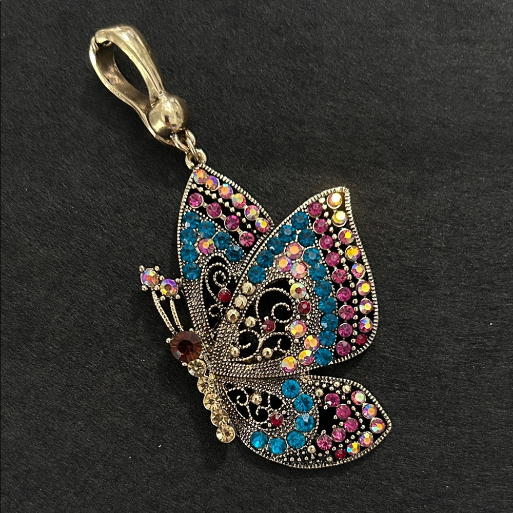 Beautiful Butterfly Slide with Multicolor Crystals